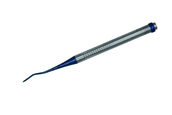 Dental Expert Root Elevator Midelux Mesial 2.5mm Micro Edge tool, stainless steel dental instrument for root and tissue elevation.