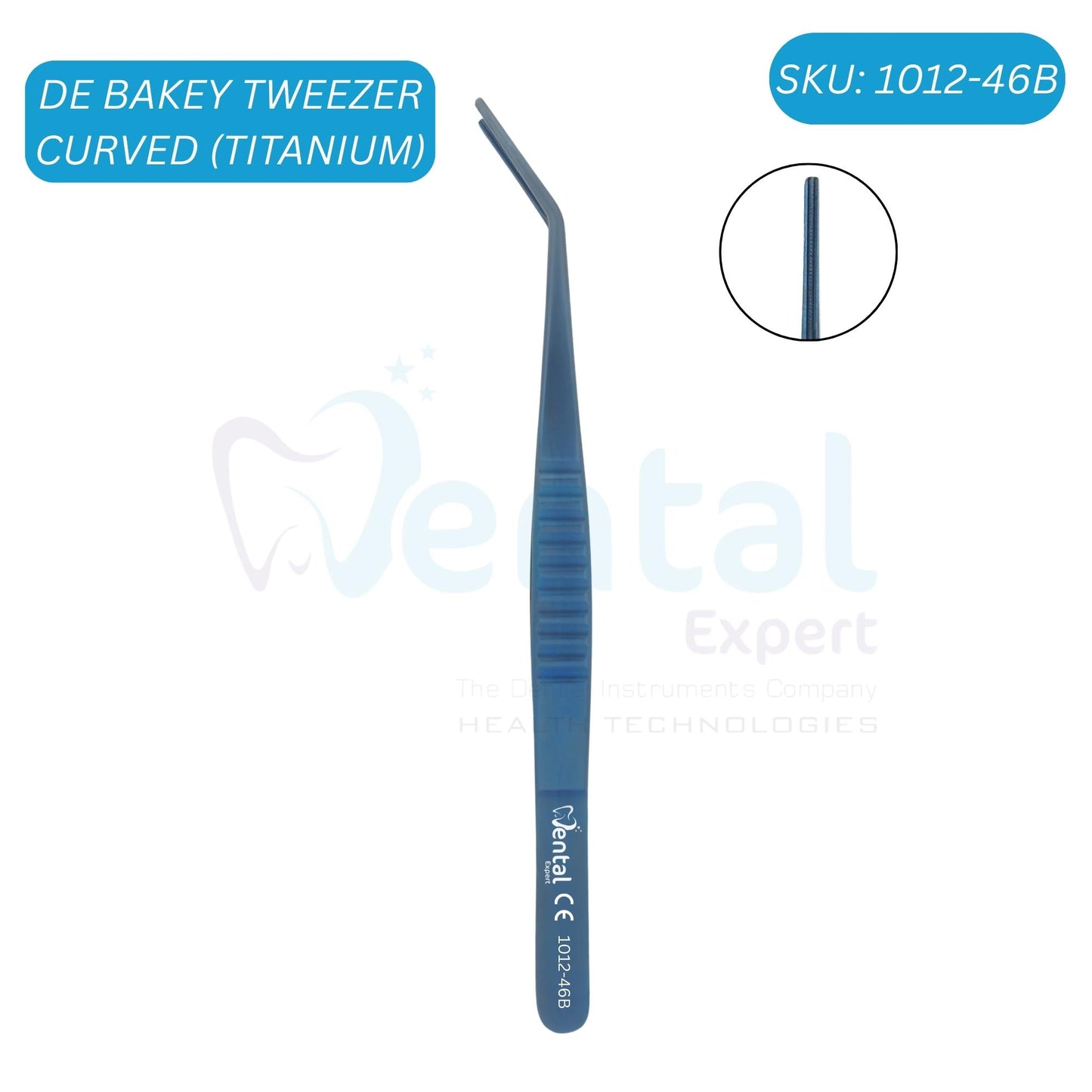 De Bakey Tweezer currved 150mm Titanium (1012-46B)