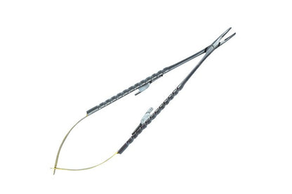 Castroviejo TC Inserzione Manico Tondo Curvo 18 cm Misura Ago 5-0,6-0,7-0,8-0,9-0,10-0 (Cod. 1004-24.)