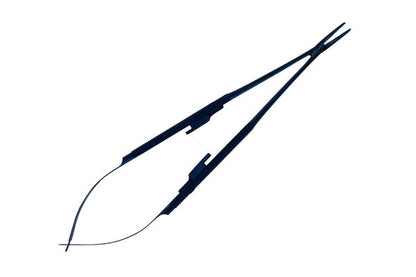 Castroviejo TITANIO Manico rotondo Curvo 18cm Misura ago 5-0,6-0,7-0,8-0,9-0,10-0 (Cod. 1004-28.)