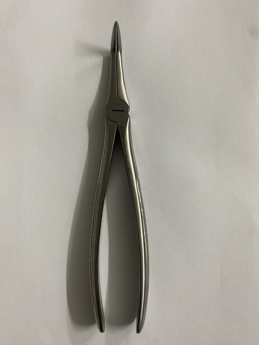 FIG 145 CURVED FORCEPS FOR LOWER ROOTS WHIT SERRATED LONG TIPS (Cod. 1000-45)