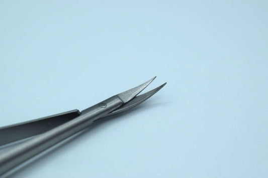 Micro Scissor Round Handle Curved 17cm TC insert (Cod. 1002-15)