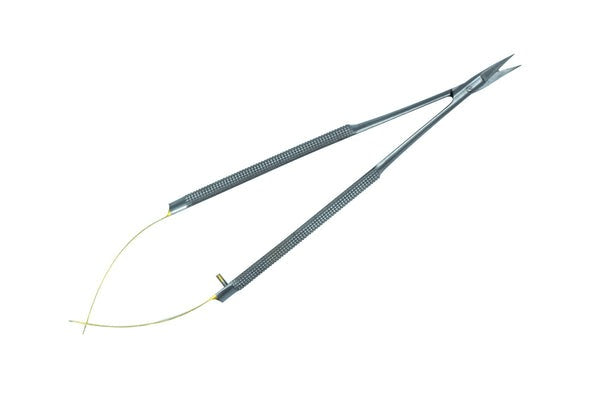 Micro Scissor Round Handle Curved 17cm TC insert (Cod. 1002-15)