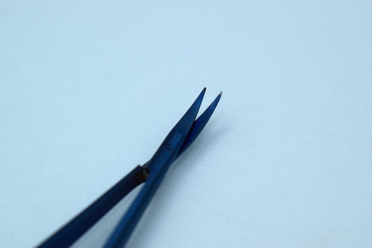 Micro scissors round Handle Curved 17cm TITANIUM insert (Cod. 1002-28)